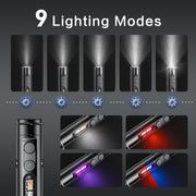 Taclite Mini – Ultimate Everyday Micro Tool K2 Mini Flashlight with COB Light, 6-in-1 Rechargeable Keychain Torch, Side Lights, Strobe, Magnet, Window Breaker, Electric Lighter – EDC Survival Tool