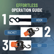 CargoBuckle G3 Retractable Ratchet Tie-Down System - Durable and Strong Straps with Dual Safety Lock System for Secure Cargo - 3,500 lbs Break Strength, 2-Pack Count