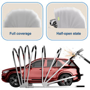 Heavy Duty Retractable Car Awning, Stainless Steel Grey Carport with Lock, Foldable Semi-Automatic Durable Shelter, Portable Shelter for Car L5.5/5.9 * W2.7 * H2.45m