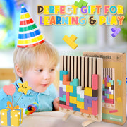 JONEG Games for 3+ Year Olds Kids- Wooden Stacking Puzzles - Brain Teasers 3D Russian Blocks Board - STEM Montessori Toys for Ages 3 4 5 6 7 10 - Gift for Toddlers Classroom Travel