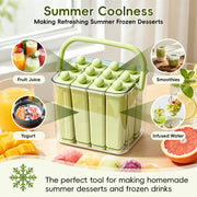 Silicone Long Ice Stick Mold with Lid, Rectangular Narrow Ice Cube Tray Flexible Easy Release Ice Maker for Juice Drink Bottles