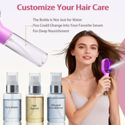 Hair Brush with Water Spray Mister - 2-in-1 Detangling Brush with Built-in Fine Mist, Portable Wet & Dry Styling Tool for Smooth, Frizz-Free Hair - Quick Refresh for Women & Girls On-The-Go(1 Purple)