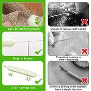 2 in 1 Needle Threader Seam Ripper, Integrated Seam Remover & Needle Threading Tool Seam Opener Sewing Device for Hand Sewing Crafting Knitting Cross Stitch Quilting Supplies (Green)