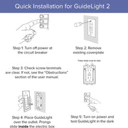 4 Pack - SnapPower GuideLight [For Duplex Outlets] - Replaces Plug-In Night Light - Electrical Receptacle Wall Plate With LED Night Lights - Auto On/Off Sensor - (Duplex, White)
