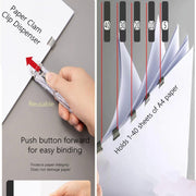 KetterlePPE Handheld Paper Clam Clip Dispenser, Portable Fast Paper Clipper with 50 Reusable Silver Metal Clips for Desktop Document Office/School/Home.