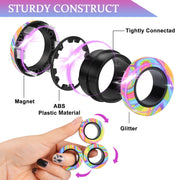 Cevioce 9Pcs Magnetic Rings Fidget Toys Adults Teens Boys ADHD Anxiety Magnetic Fidgets for Kids Fidget Spinner Rings for Relief Gifts for Kids 8+ Year Old Easter Basket Stuffers