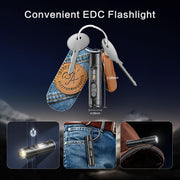 Taclite Mini – Ultimate Everyday Micro Tool K2 Mini Flashlight with COB Light, 6-in-1 Rechargeable Keychain Torch, Side Lights, Strobe, Magnet, Window Breaker, Electric Lighter – EDC Survival Tool