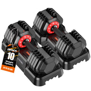 55LBS Adjustable Dumbbells Set of 2, Durable Weights Dumbbells Set, 10 in 1 Free Weights Set with Anti-Slip Grip, Fast Adjust Gym Equipment Space Saving for Home Strength Training – Pair