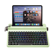 YUNZII QL75 Wireless Typewriter Hot Swap Retro Mechanical Keyboard,Punk Round Keycaps,RGB Backlit QMK/VIA Programmable, Multi-Device Keyboard with 2.4GHz/Type-C/BT5.0 (Green, Cocoa Cream V2 Switch)