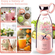 Portable Juicer Blender,Fresh Juice Blender,350ml Wireless Portable Electric Juicer，fresh juice blender portable，suitable for making fruit juice, milkshakes, and smoothies
