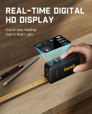 Fanttik A10 Apex 3-in-1 Digital Laser Tape Measure with HD Color Display, 165Ft Rechargeable Laser Measurement & 32Ft Green Cross Line Laser & 9.8Ft Tape, 6 Units, for Distance/Area/Volume/Leveling