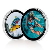 Pintura Digital Pin Badge, Pixel Badge Pin Digital Display with 1.8'' IPS Touch Screen, Fathers Day Gifts–Custom Photo Slideshow & GIF Display via Bluetooth, Keychain/Itabag Accessories, Anime Pins with Magnetic Clip