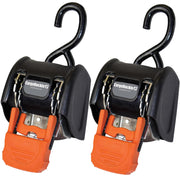 CargoBuckle G3 Retractable Ratchet Tie-Down System - Durable and Strong Straps with Dual Safety Lock System for Secure Cargo - 3,500 lbs Break Strength, 2-Pack Count