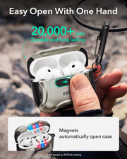 ESR for AirPods Pro 3 Case (2025), Compatible with Airpods Pro 3rd Generation Case (USB-C Cable), Effortless MagSafe, Drop-Proof Lock, Easy Open, Cyber Series, Titanium