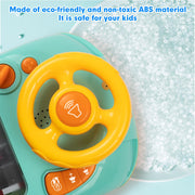 Beacron Musical Steering Wheel Toys for Boys 4-6: Toddler Simulated Driving Racing Car Game with Sound Ages 3+ Year Old, Interactive Educational Learning Race Truck for Kids Girls Xmas Birthday Gifts