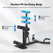 MERACH Deep Squat Machine for Women, Adjustable Glutes Trainer Machine, Core & Leg Exercise, Push Up Workout Equipment at Home Gym(Blue)