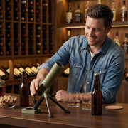 51mm Mortar Bottle Opener, Hands-Free Push Down Cap Launcher, Heavy-Duty Beer Bottle Opener, Funny Mortar-Shaped Bottle Opener with Cap Launcher, Home Bar Desk Decor Gift for Men Dad (Green)