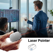 Cheerdots2 Bluetooth Detachable Air Mouse Touchpad Mouse with Voice Recording, Presentation Clicker Wireless Presenter Presentation Remote with Laser Pointer for Mac, Windows (Basic, Silver)