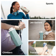 Mefold POMKAKA Collapsible Water Bottles 24.3oz(720ml), 2nd Generation Leakproof BPA-Free Travel Water Bottle,Lightweight Reusable Water bottle for Travel Cycling Gym Camping Sports,Blue