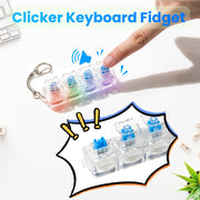 2 Pcs Keyboard Fidget Toy for Adult, Cat Shape Clicker Keyboard Fidget Keychain with LED Lights, White 4-in-1 Loud Stress Relief Fidget Keyboard for Anxiety Decompression (White)