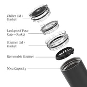 BrüMate Togosa 2-in-1 Wine Chiller Bucket & Pitcher | 100% Leakproof Locking Lid | Portable Chiller Fits Most Wine, Champagne, & Liquor Bottles | Perfect Wine Gift | 49oz (Matte Black)