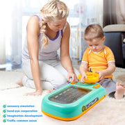 Beacron Musical Steering Wheel Toys for Boys 4-6: Toddler Simulated Driving Racing Car Game with Sound Ages 3+ Year Old, Interactive Educational Learning Race Truck for Kids Girls Xmas Birthday Gifts