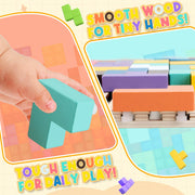 JONEG Games for 3+ Year Olds Kids- Wooden Stacking Puzzles - Brain Teasers 3D Russian Blocks Board - STEM Montessori Toys for Ages 3 4 5 6 7 10 - Gift for Toddlers Classroom Travel