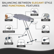 Dazzl 360° Dual-Sided Iron Board - Torso-Shaped Ironing Board Full Size with 8-Level Adjustable Height, Rotatable & Detachable Iron Holder, Garment Clips - HDPE Heat-Resistant Surface