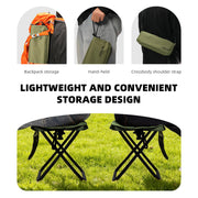 Yoosure 16" Extra Tall Portable Folding Stool for Adults, X-Large Collapsible Camping Chair with 3 Storage Pockets, Heavy Duty Travel Seat for Fishing, Hiking, Gardening