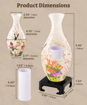 Pintoo 3D Puzzle Vase Unique Flower Vase Made by 160 Curved Plastic Puzzle Pieces House Warming Gift for Flower Arrangements and Home Decoration - [S1025] (Translucent, Magpies on Plum Tree)