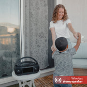 Aiwa Portable DVD Player, Crystal Clear Sound with Dual 3W Speakers and Bass Function, Featuring a 7" LCD Display, Bluetooth Connectivity, FM Radio, CD/DVD Playback