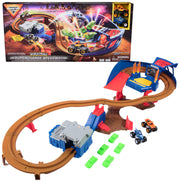 Monster Jam, Supercharge Speedway Playset, Megalodon and El Toro Loco Die-Cast Monster Trucks, Light Up World Finals Track Kids Toys for Boys Ages 3 and Up