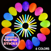 JOYIN 72 Pcs Easter Eggs with 144 Pcs Mini Glow Sticks for Kids Glow-in-The-Dark Basket Stuffers Fillers Gift, Easter Eggs Hunt Game Party Favors Classroom Decorations Supplies