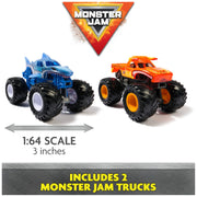 Monster Jam, Supercharge Speedway Playset, Megalodon and El Toro Loco Die-Cast Monster Trucks, Light Up World Finals Track Kids Toys for Boys Ages 3 and Up