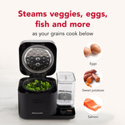 KitchenAid Grain and Rice Cooker 8 Cup with Automatically Sensing Integrated Scale + Water Tank, KGC3155, Black Matte