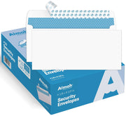 Aimoh 500#10 Security Self Seal Envelopes, Windowless, Premium Security Tint Pattern, Ultra Strong Quick Seal Closure, EnveGuard, Size 4-1/8 x 9-1/2", White, 24LB, 500 Count(34010)