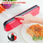Quasziwa Aluminum Foil & Plastic Wrap Dispenser with Cutter - Easy One-Hand Operation, Space-Saving Kitchen Organizer for Worktops & Cabinets, Magnetic Cling Film Dispenser - Fits 12" Rolls, Red
