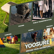 Yoosure 16" Extra Tall Portable Folding Stool for Adults, X-Large Collapsible Camping Chair with 3 Storage Pockets, Heavy Duty Travel Seat for Fishing, Hiking, Gardening
