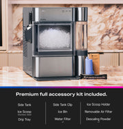 GE Profile Opal 2.0 Ultra Nugget Ice Maker with .75 Gallon Side Tank and Scale Inhibiting Filter, Scoop Included, 38 lbs in 24 Hours, Pellet Ice Machine with WiFi & Smart Connected, Stainless Steel
