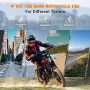 M5 Electric Bike for Adults/Teen,1500W Peak Motor 32 MPH, 48/15AH-35AH Dual Battery, 60/100 Miles 20" Fat Tire Electric Dirtbike, City Moped Electric Motorcycle for Adults Full Suspenssion Road Ebikes