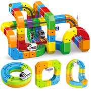 Electric Train Set for Kids Ages 3-8 - Modular 3D Flexible Race Track Building Toy with Gravity-Defying 360° Movement, STEM Learning Fun Gift(154 pcs Deluxe Set)