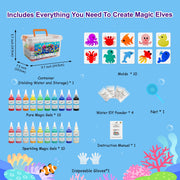 Kiditos Magic Water Elf Toy Kit–Squishies for Kids, 20 Gels & 10 Molds, Magic Gel Water Pets Sensory Toy, Fun DIY Craft Kit，Party Favors, Birthday & Christmas Gifts for Kids Ages 3+