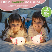 Axolotl Night Light for Kids,Cute Axolotl lamp Gifts Rechargeable light Table Lamp Bedside Lamp,LED Animal Silicone Nursery Night Lamp Cute Room Decor Night Light for Kids Girls Boys