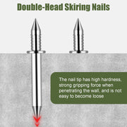 600 pcs Double-Headed Skirting Nails with 6 Sleeve Tools - Invisible Seamless Baseboard Installation Nails for Trim & Boards, 2-Sided Design (Value Pack)