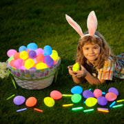 JOYIN 72 Pcs Easter Eggs with 144 Pcs Mini Glow Sticks for Kids Glow-in-The-Dark Basket Stuffers Fillers Gift, Easter Eggs Hunt Game Party Favors Classroom Decorations Supplies