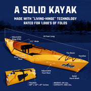 Tucktec 8' Jr. Foldable Kayak - 225 lb. Capacity, 2-Minute Set Up, Lightweight & Portable Kayaks - Made in USA - Black