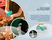 Suds2go Water Bottle Wash Refillable Caps 2-Pack, Portable Hand Washing Station with Foam Pump and Universal Foam Dispenser, As Seen on Shark Tank, Ideal for Outdoor and On-The-Go Use - Teal