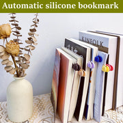 4pcs Silicone Automatic Bookmark - Cute Unique Book Markers, Smart Bookmarks Clip for Women, Men & Kids - Stay in Place, Follow as You Read