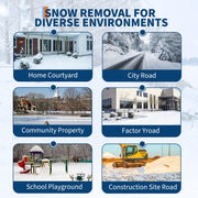 Garvee Large 40in W Heavy Duty Snow Shovel with Ergonomic Handle for Driveway, Push Snow Plow Shovel with Adjustable Handle, Angled Blade and Wheels, Snow Removal for Driveway, Courtyard