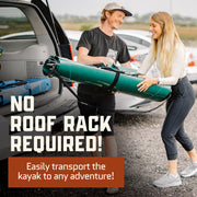 Tucktec 8' Jr. Foldable Kayak - 225 lb. Capacity, 2-Minute Set Up, Lightweight & Portable Kayaks - Made in USA - Black